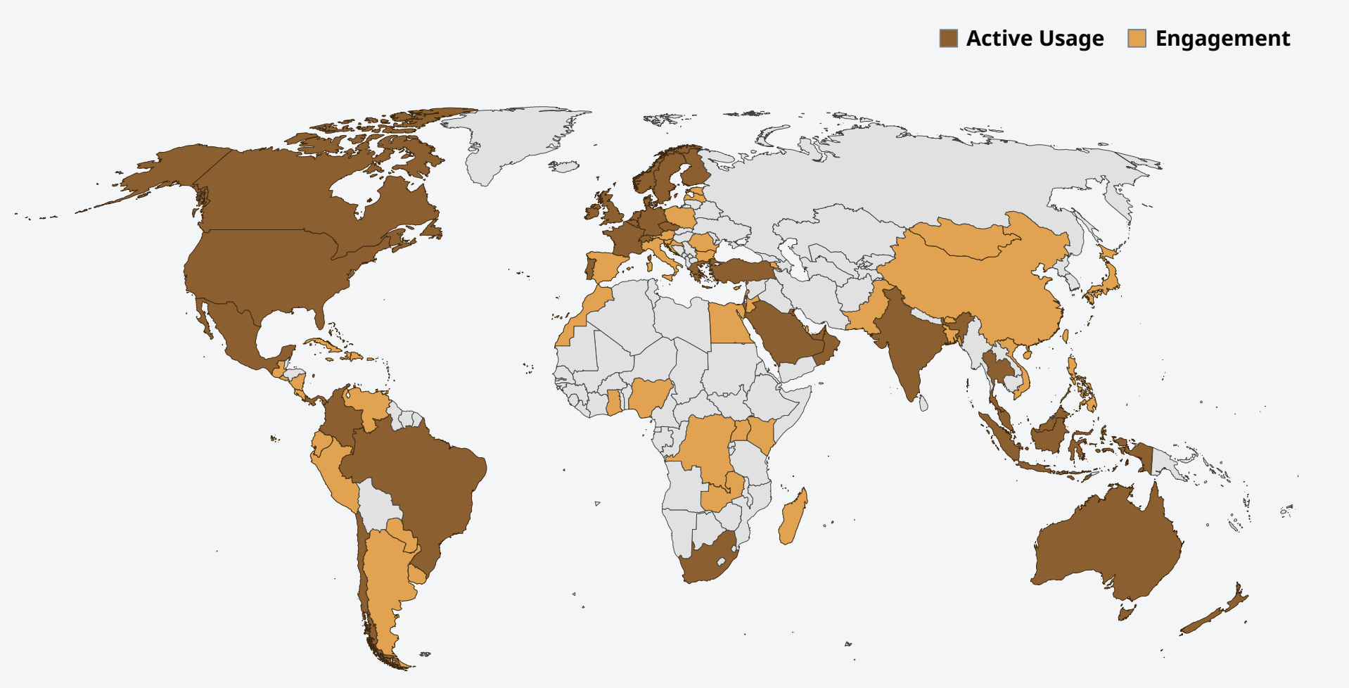 Broking Manager (BM) global usage map